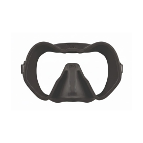 Maschera subacquea Skyline Antifog di C4 Carbon in silicone nero opaco. Vista frontale